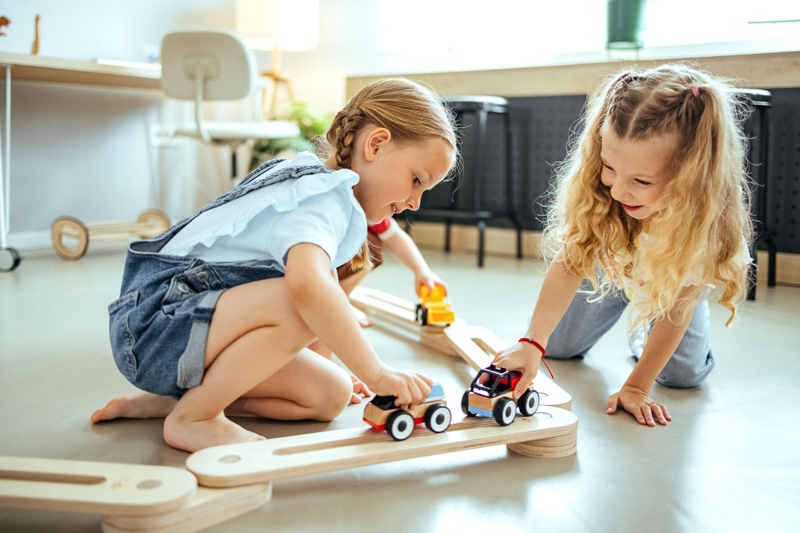 Happy children playing with Number 1 Toys products